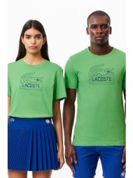 lacoste unisex t-shirt με logo print `roland garros` - th9068 πράσινο