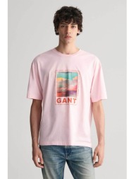 gant ανδρικό t-shirt με washed graphic print regular fit - 2013078 ροζ