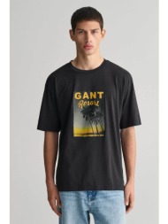gant ανδρικό t-shirt με washed graphic print regular fit - 2013078 μαύρο