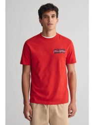 gant ανδρικό t-shirt με arch script graphic print regular fit - 2033016 κόκκινο
