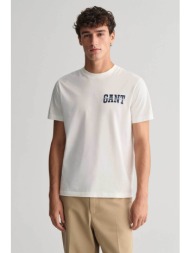 gant ανδρικό t-shirt με arch script graphic print regular fit - 2033016 λευκό