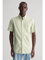gant ανδρικό κοντομάνικο πουκάμισο button down με τσέπη και λογότυπο regular fit - 3000101 πράσινο α