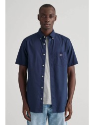 gant ανδρικό κοντομάνικο πουκάμισο button down με τσέπη και λογότυπο regular fit - 3000101 μπλε σκού