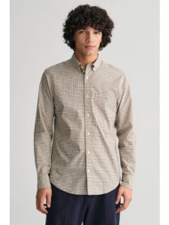 gant ανδρικό πουκάμισο button down με καρό σχέδιο και τσέπη με λογότυπο regular fit - 3240040 κίτριν