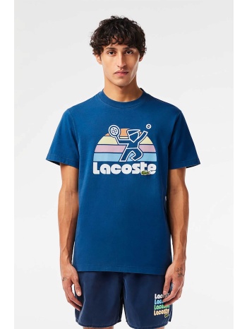 lacoste ανδρικό t-shirt μονόχρωμο με contrast logo print