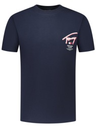 tommy jeans ανδρικό t-shirt με signature logo regular fit `3d street` - dm0dm18574 μπλε σκούρο