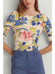 lauren ralph lauren γυναικεία μπλούζα βαμβακερή με all-over floral print - 200933340001 κρέμ