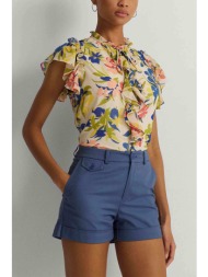 lauren ralph lauren γυναικεία μπλούζα με all-over floral print και βολάν - 200933452001 κρέμ
