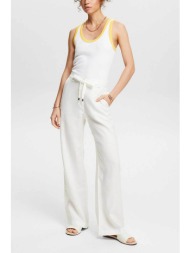 esprit γυναικεία λινή παντελόνα με υφασμάτινο ζωνάκι - 034ee1b309 λευκό