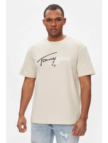tommy jeans ανδρικό t-shirt με logo print regular fit