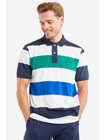 nautica ανδρική πόλο μπλούζα colorblocked με κεντημένο
