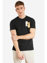 nautica ανδρικό t-shirt μονόχρωμο βαμβακερό με contrast prints `niagara` - n1m01691 μαύρο