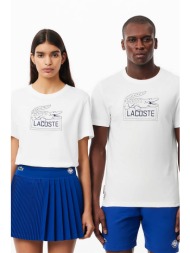 lacoste unisex t-shirt με logo print `roland garros` - th9068 λευκό