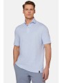boggi milano ανδρική πόλο μπλούζα πικέ από βαμβάκι και λινάρι regular fit - bo24p071002 μπλε ανοιχτό