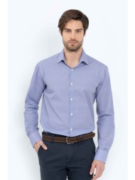 the bostonians ανδρικό πουκάμισο με all-over print slim fit `charles poplin` - acp2300 μπλε