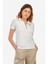 la martina γυναικεία πόλο μπλούζα με κεντημένο λογότυπο regular fit - ywpg30-pk001 λευκό