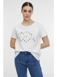 orsay γυναικείο t-shirt με lettering και strass regular fit - 1000231-x00-0000 λευκό
