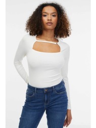 orsay γυναικεία μπλούζα με cut out στο στήθος slim fit - 1000141-x11-0606 λευκό