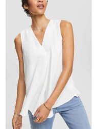 esprit γυναικεία αμάνικη μπλούζα μονόχρωμη με v λαιμόκοψη relaxed fit - 994ee1f309 λευκό