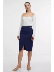 orsay γυναικεία pencil φούστα με άνοιγμα - 1000278-x19-3831 μπλε σκούρο