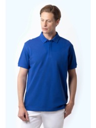 the bostonians ανδρική πόλο μπλούζα πικέ με κεντημένο λογότυπο regular fit μπλε