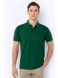 the bostonians ανδρική πόλο μπλούζα πικέ με κεντημένο λογότυπο regular fit πράσινο
