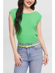 esprit γυναικεία αμάνικη μπλούζα μονόχρωμη straight fit - 024ee1k316 πράσινο
