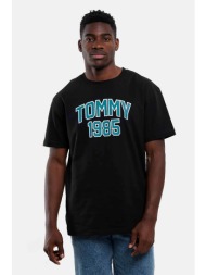 tommy jeans ανδρικό t-shirt με contrast logo regular fit - dm0dm18559 μαύρο
