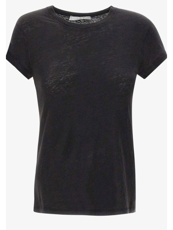 iro γυναικείο λινό t-shirt μονόχρωμο με στρογγυλή λαιμόκοψη