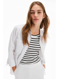 pennyblack γυναικείο πουκάμισο με ρίγες oversized `cappa` - 2411111013200 λευκό