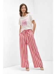 orsay γυναικείο παντελόνι με ριγέ σχέδιο και ζώνη - 324319-381000 φούξια