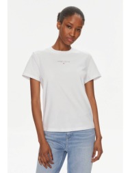 tommy jeans γυναικείο t-shirt μονόχρωμο με logo print - dw0dw17828 λευκό