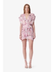 iro γυναικείο mini φόρεμα με floral print `tissina` - wp33tissina ροζ
