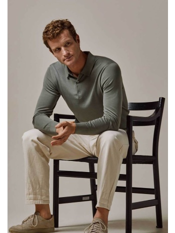 profuomo ανδρική πόλο μπλούζα μονόχρωμη normal fit 