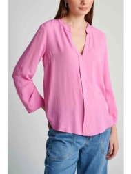 attrattivo γυναικεία μπλούζα τουνίκ με μάο γιακά - 91002231d ροζ