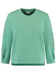 gerry weber γυναικεία μπλούζα με κεντήματα στα μανίκια - 370232-35028 πράσινο