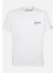 mc2 saint barth ανδρικό βαμβακερό t-shirt μονόχρωμο με contrast print `aperol special edition` - tsh