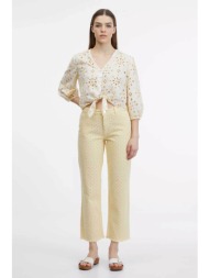 orsay γυναικείο τζιν παντελόνι μονόχρωμο βαμβακερό πεντάτσεπο με διάτρητο σχέδιο - 1000542-x13-0822 
