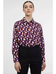 orsay γυναικείο πουκάμισο με σατέν όψη και all-over πολύχρωμο pattern - 1000395-x19-3325 πολύχρωμο