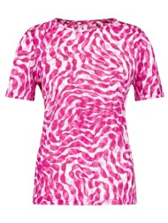 gerry weber γυναικείο t-shirt με all-over print - 270040-44040 φούξια