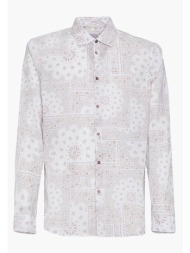 sseinse ανδρικό πουκάμισο με all-over print - ce933ss 124 λευκό