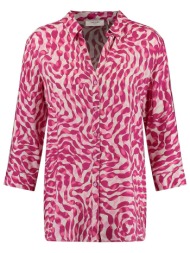 gerry weber γυναικείο πουκάμισο με all-over print και μανίκι 3/4 - 260014-66408 φούξια