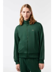 lacoste ανδρική ζακέτα πικέ με λογότυπο - sh1457 πράσινο σκούρο