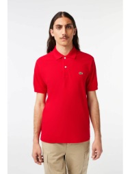 lacoste ανδρική πόλο μπλούζα με κεντημένο λογότυπο - l1212 κόκκινο