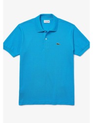 lacoste ανδρική πόλο μπλούζα με κεντημένο λογότυπο - l1212 μπλε ανοιχτό