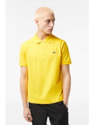 lacoste ανδρική πόλο μπλούζα με κεντημένο λογότυπο - l1212 κίτρινο καναρινί
