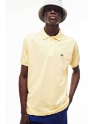 lacoste ανδρική πόλο μπλούζα με κεντημένο λογότυπο - l1212 κίτρινο ανοιχτό