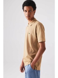 lacoste ανδρική πόλο μπλούζα με κεντημένο λογότυπο - l1212 μπεζ