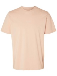 selected ανδρικό t-shirt μονόχρωμο με logo print regular fit - 16090740 σομον