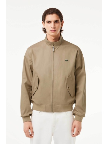 lacoste ανδρικό βαμβακερό jacket μονόχρωμο με ανάγλυφη σε προσφορά